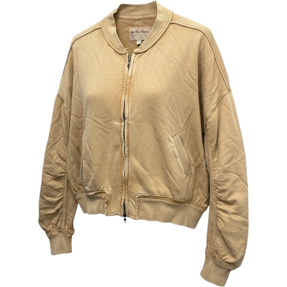 NWT Free People We The Free Jax Washed Fleece Bomber Jacket Irish Cream XL